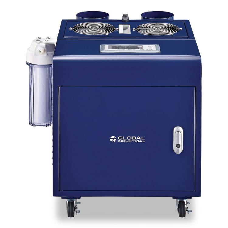 Ultrasonic Humidifier, Cool Mist with Dual Output, 53 pt Tank Capacity, 18.25 x 24.75 x 22.25, Blue