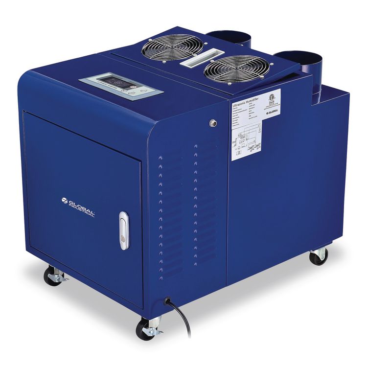 Ultrasonic Humidifier, Cool Mist with Dual Output, 53 pt Tank Capacity, 18.25 x 24.75 x 22.25, Blue