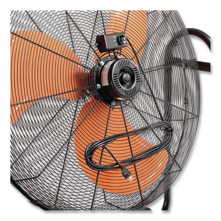 Portable Tilt Blower Drum Fan, 36", 2 Speeds, Black/Orange