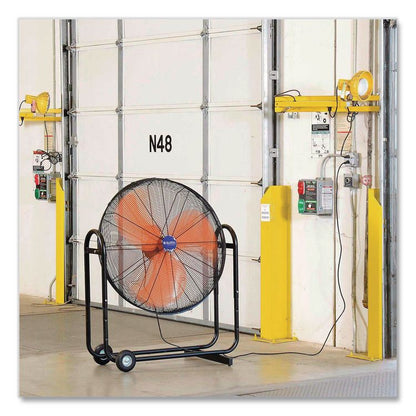 Portable Tilt Blower Drum Fan, 36", 2 Speeds, Black/Orange