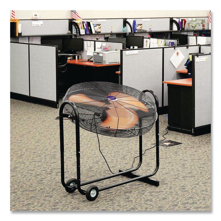 Portable Tilt Blower Drum Fan, 36", 2 Speeds, Black/Orange