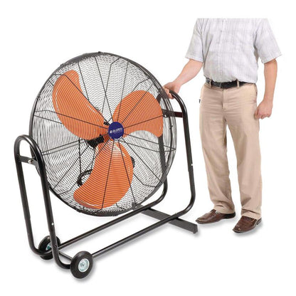 Portable Tilt Blower Drum Fan, 36", 2 Speeds, Black/Orange