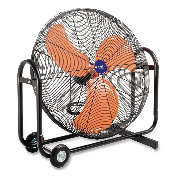 Portable Tilt Blower Drum Fan, 36", 2 Speeds, Black/Orange