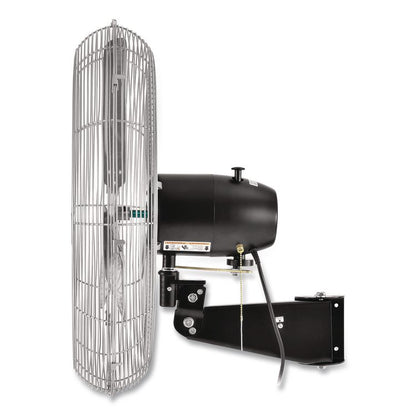 Deluxe Oscillating Wall Mount Fan, 24", 3 Speeds, Silver