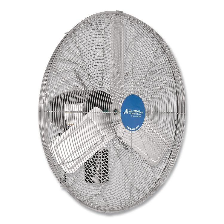 Deluxe Oscillating Wall Mount Fan, 24", 3 Speeds, Silver