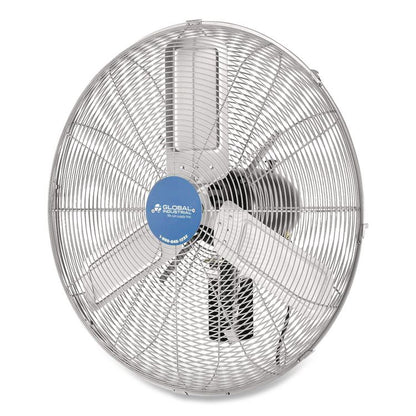 Deluxe Oscillating Wall Mount Fan, 24", 3 Speeds, Silver