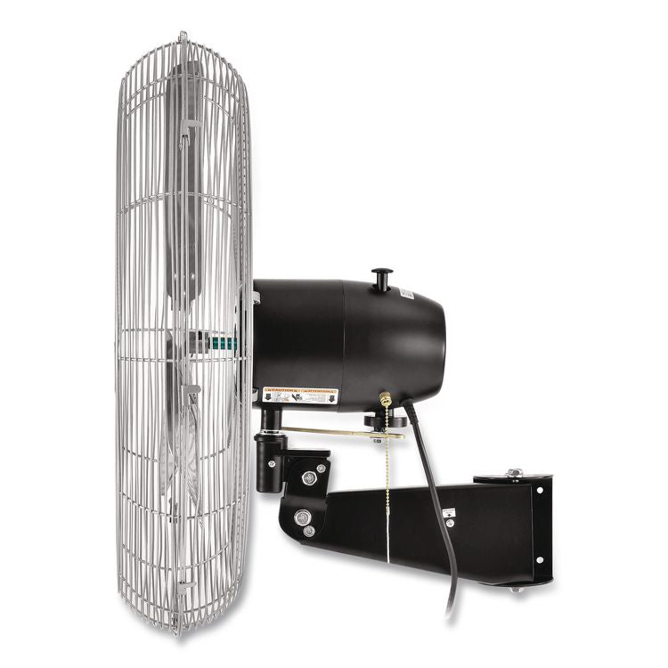 Deluxe Oscillating Wall Mount Fan, 30", 3 Speeds, Black/Silver