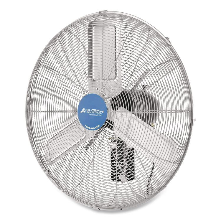 Deluxe Oscillating Wall Mount Fan, 30", 3 Speeds, Black/Silver
