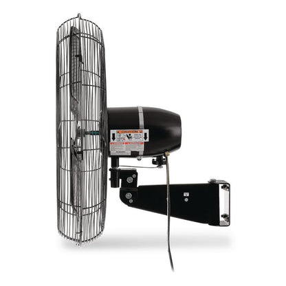 2-Speed Oscillating Outdoor Rated Wall Mount Fan, 24", Black