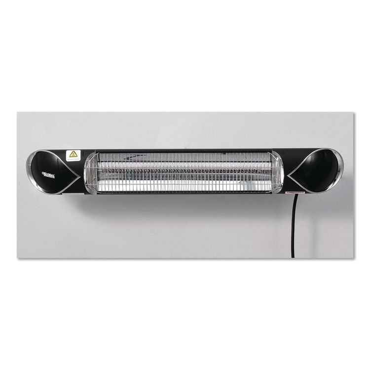 Infrared Patio Heater with Remote Control, 1,500 W, 35.38 x 5.13 x 3.5, Black