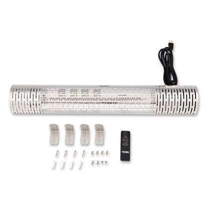 Infrared Patio Heater with Remote Control, 1,500 W. 30.75 x 5 x 5.38, Silver