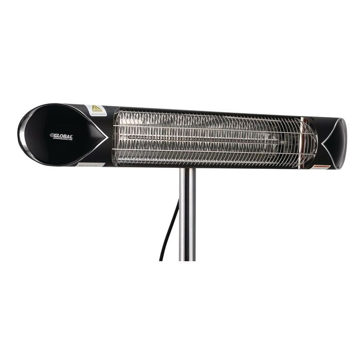 Infrared Patio Heater Free Standing with Remote Control, 1,500 W, 35.38 x 5.13 x 42 to 82, Black