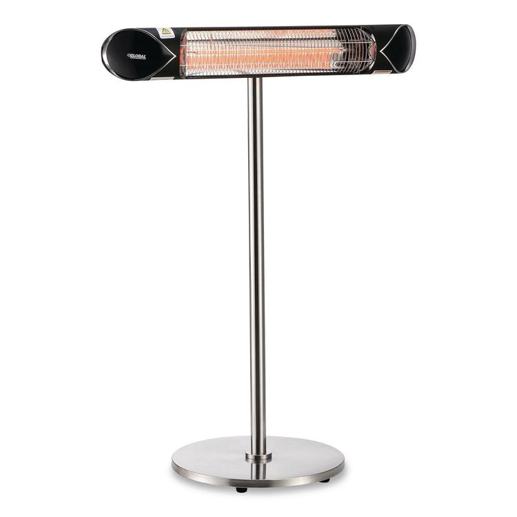 Infrared Patio Heater Free Standing with Remote Control, 1,500 W, 35.38 x 5.13 x 42 to 82, Black