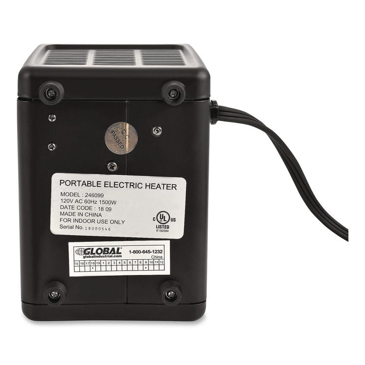 Portable Heater, 1,500 W, 5.31 x 7.12 x 4.93, Black