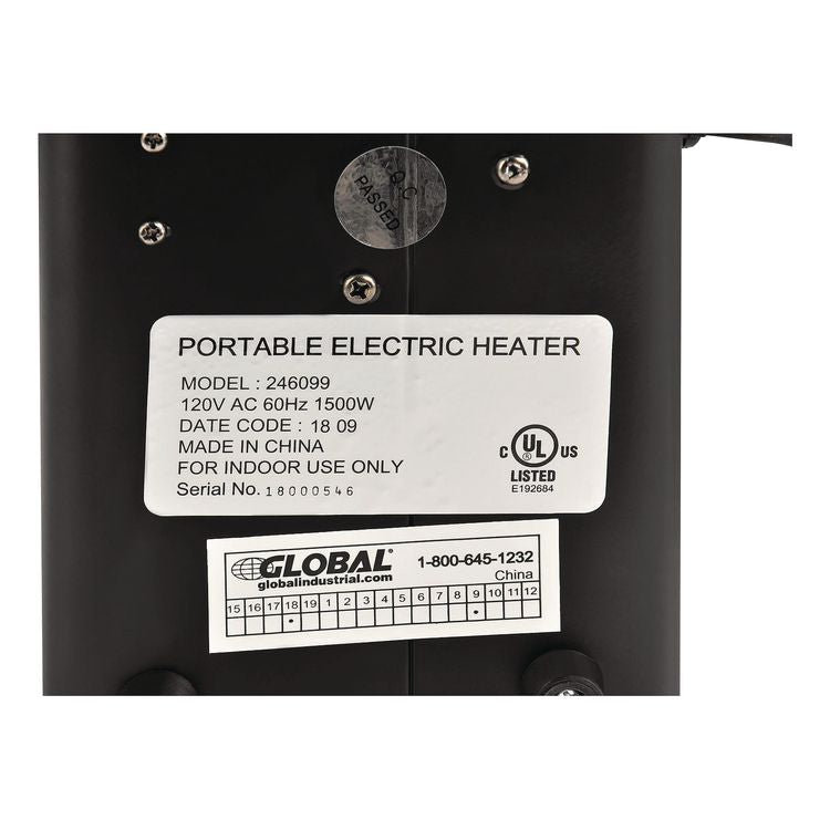 Portable Heater, 1,500 W, 5.31 x 7.12 x 4.93, Black