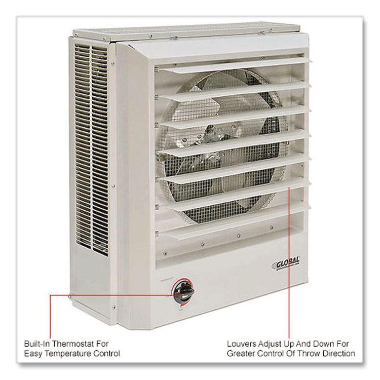 Unit Heater Horizontal or Vertical Downflow, Multi-Watt, 7,500 W, 19 x 8.5 x 21.43, White