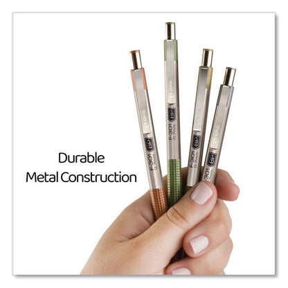 F-301 Signature Series Earthy Tones Ballpoint Pen, Retractable, Fine 0.7 mm, Black Ink, Sandstone Barrel, 4/Pack