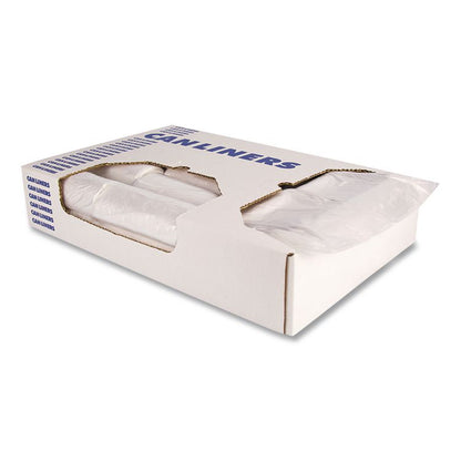 Linear Low-Density Can Liners, 30 gal, 0.65 mil, 30" x 36", Clear, 250/Carton