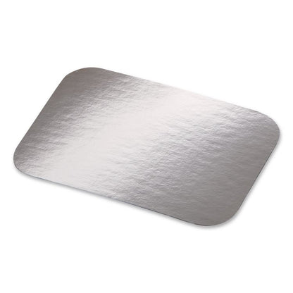 Laminated Board Lid, 7 x 5, Silver/White, Aluminum, 500/Carton