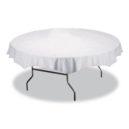 Tissue/Poly Tablecovers, 82" Diameter, White, 25/Carton