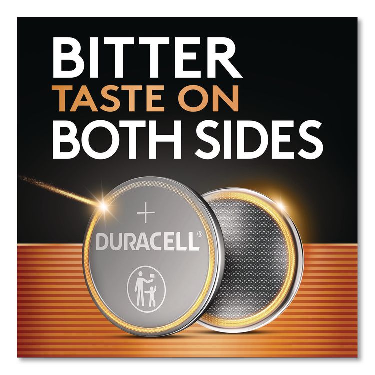 Lithium Coin Batteries With Bitterant, 2032, 4/Pack