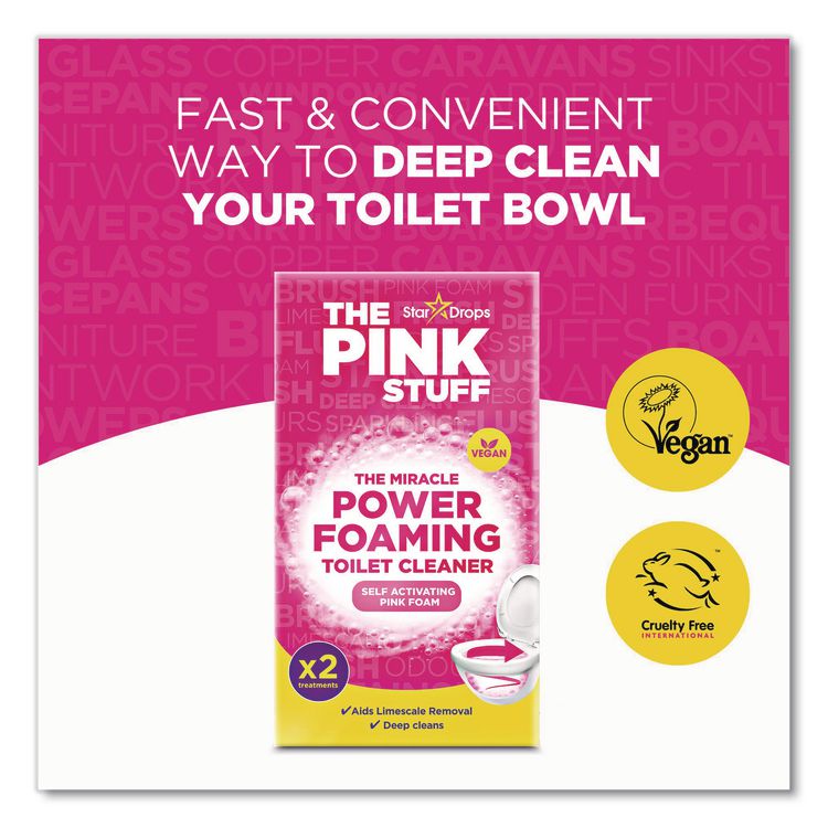 Miracle Power Foaming Toilet Cleaner, Fruity Scent, 3.5 oz Packet, 2 Packets/Box