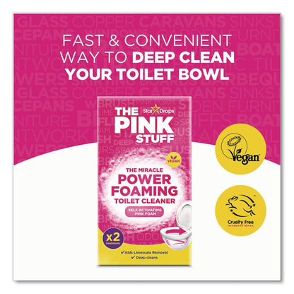 Miracle Power Foaming Toilet Cleaner, Fruity Scent, 3.5 oz Packet, 2 Packets/Box