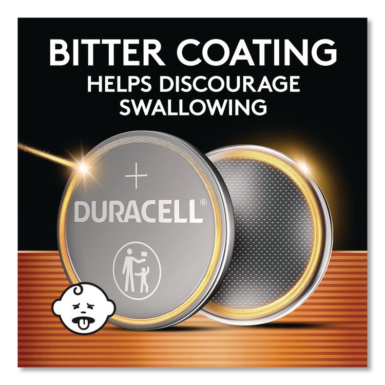 Lithium Coin Batteries With Bitterant, 2032, 6/Pack