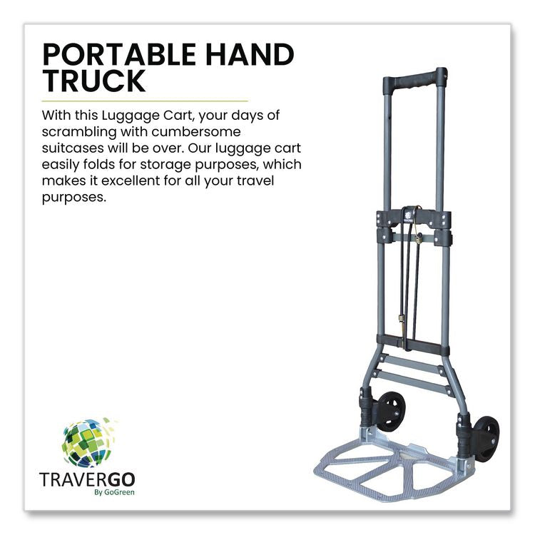 Luggage Cart ,150 lbs Capacity, 40 x 15.25 x 16.5, Gray