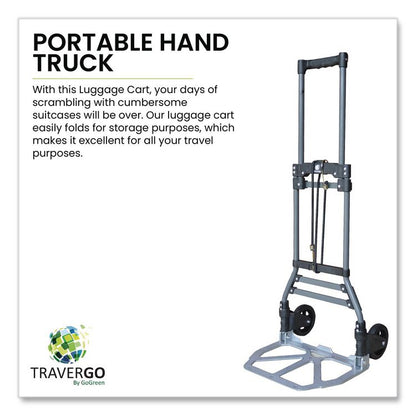 Luggage Cart ,150 lbs Capacity, 40 x 15.25 x 16.5, Gray