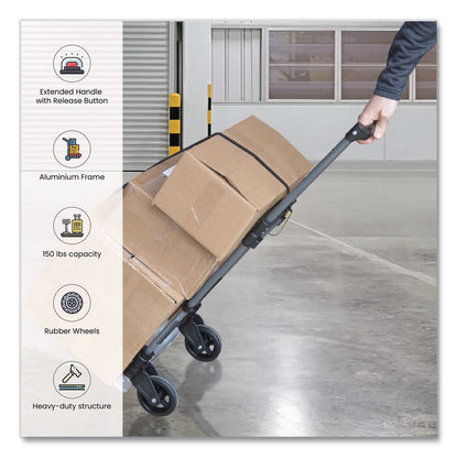 Luggage Cart ,150 lbs Capacity, 40 x 15.25 x 16.5, Gray