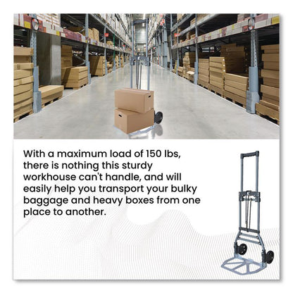 Luggage Cart ,150 lbs Capacity, 40 x 15.25 x 16.5, Gray