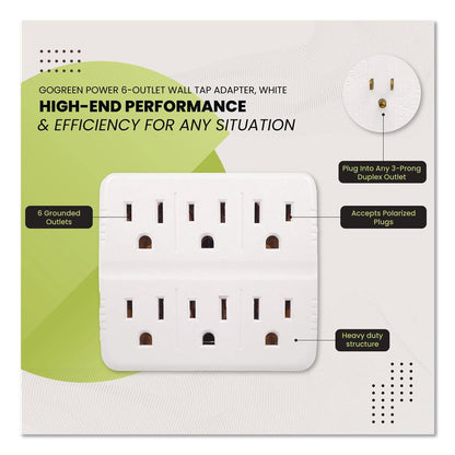 Wall Mounted 6 Outlet Tap, 6 Outlets, White, 3/Pack