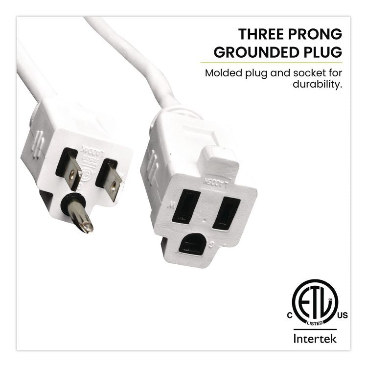 16 AWG Outdoor Extension Cord, 40 ft, 13 A, White