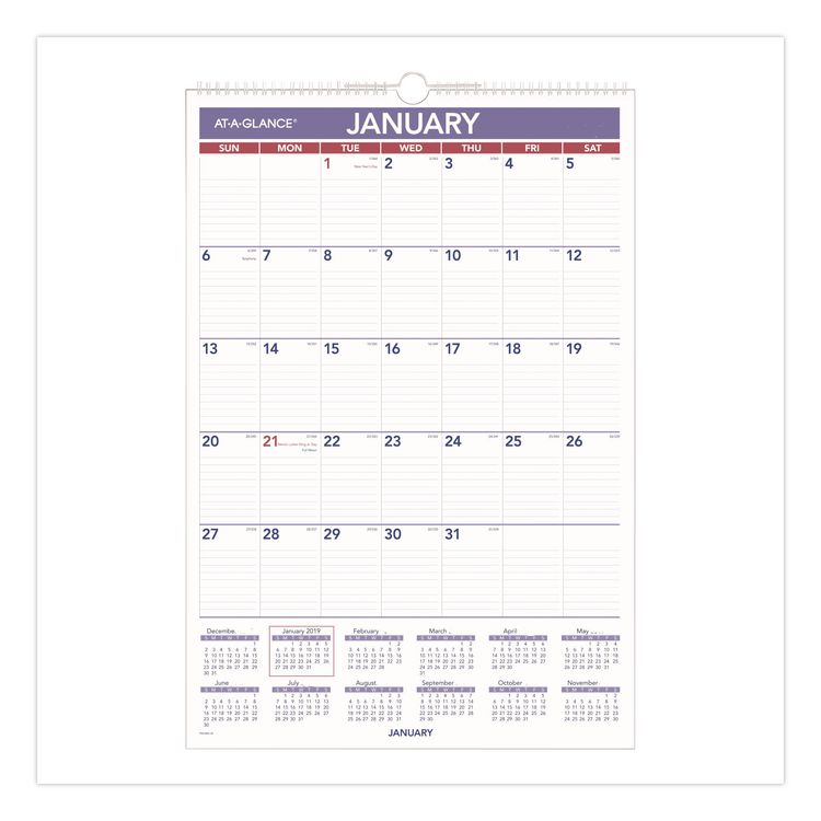 Erasable Wall Calendar, 15.5 x 22.75, White Sheets, 12-Month (Jan to Dec): 2026