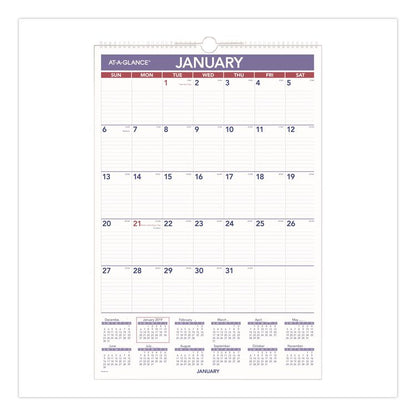 Erasable Wall Calendar, 15.5 x 22.75, White Sheets, 12-Month (Jan to Dec): 2026