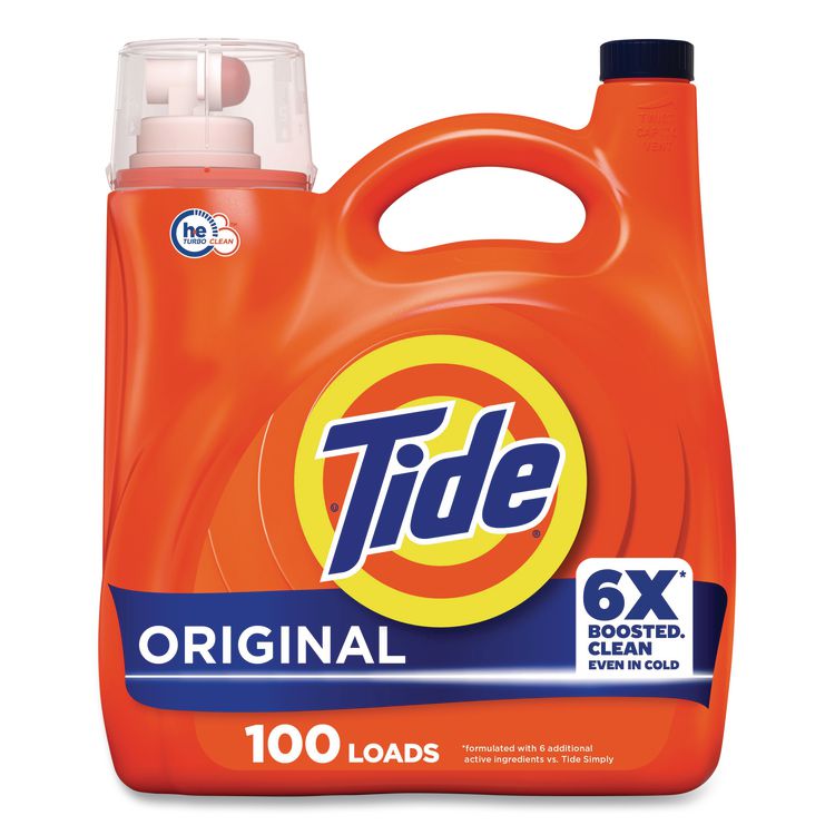 HE Liquid Laundry Detergent, Original Scent, 100 Loads, 125 oz Pour Bottle, 4/Carton