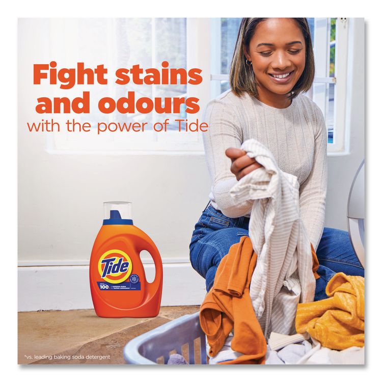 HE Liquid Laundry Detergent, Original Scent, 100 Loads, 125 oz Pour Bottle, 4/Carton