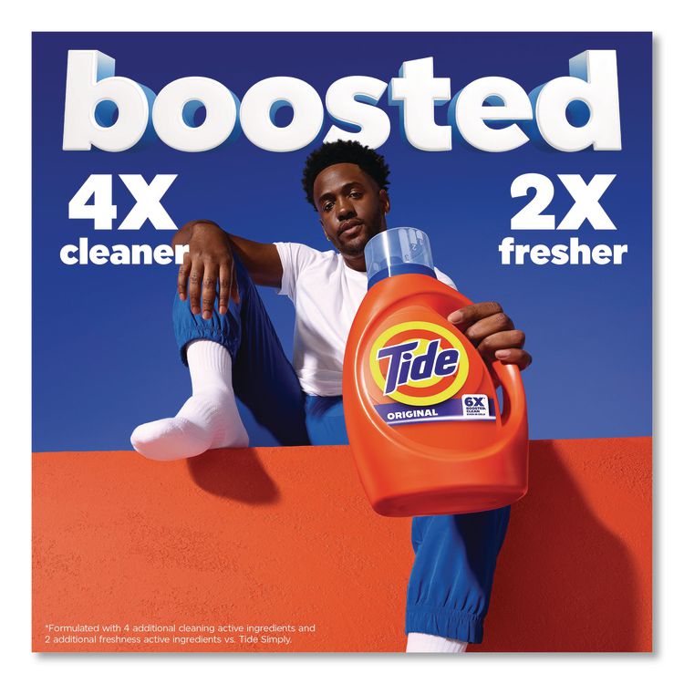 HE Laundry Detergent, Original Scent, Liquid, 64 Loads, 80 oz Bottle, 4/Carton
