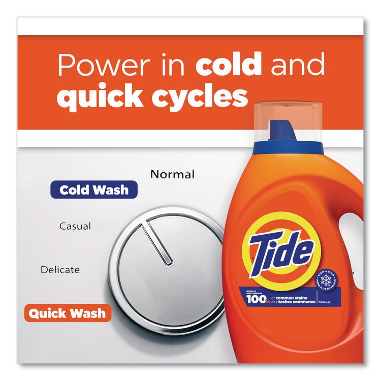 HE Laundry Detergent, Original Scent, Liquid, 64 Loads, 80 oz Bottle, 4/Carton