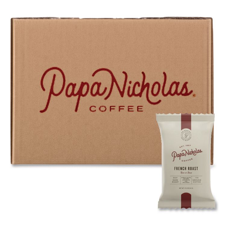 Premium Coffee, French Roast, Ground Portion Packs, 18/Carton
