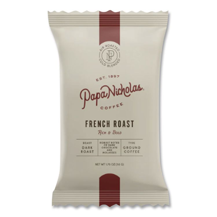 Premium Coffee, French Roast, Ground Portion Packs, 18/Carton