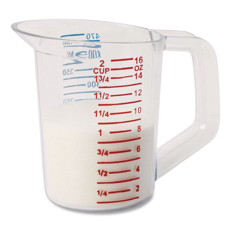Bouncer Measuring Cup, 16 oz, Plastic, Clear