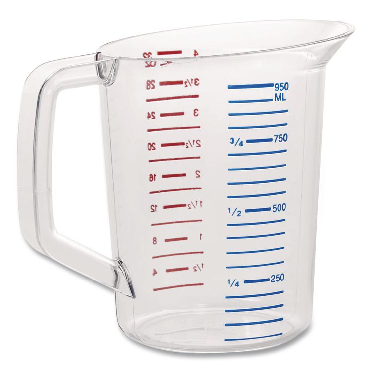 Bouncer Measuring Cup, 32 oz, Plastic, Clear