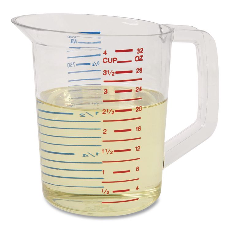 Bouncer Measuring Cup, 32 oz, Plastic, Clear
