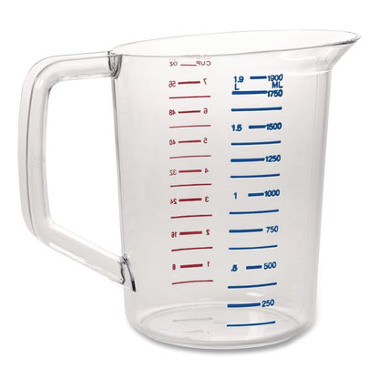 Bouncer Measuring Cup, 2 qt, Plastic, Clear