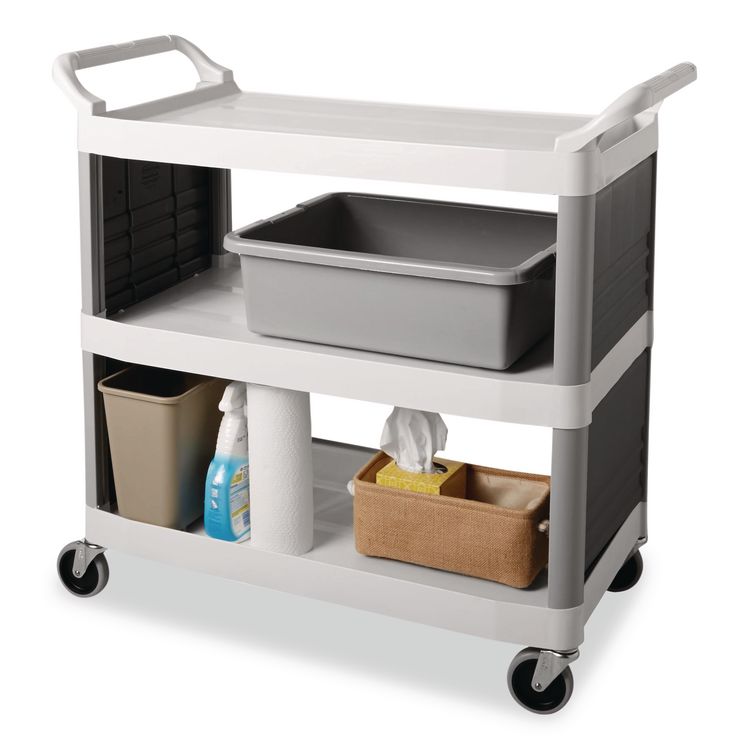 Bus/Utility Box, 7.13 gal, 21.5" x 17.13" x 7", Gray