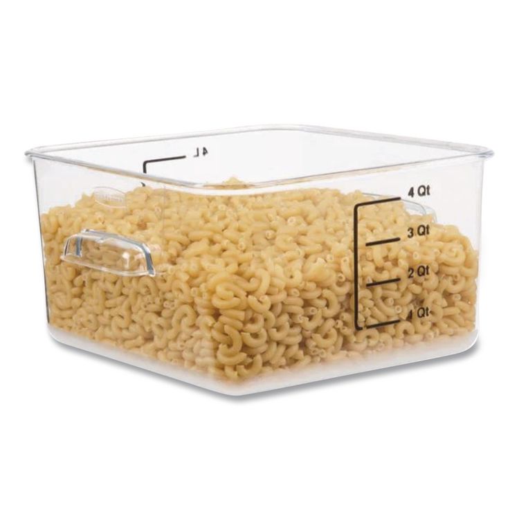 SpaceSaver Square Containers, 4 qt, 8.8 x 8.75 x 4.75, Clear, Plastic