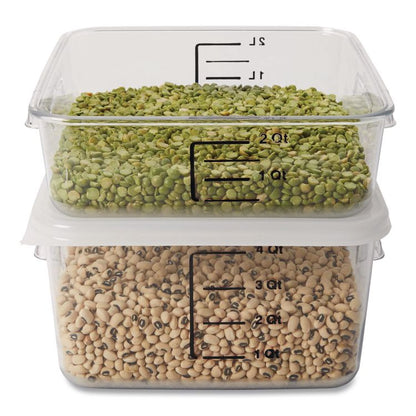 SpaceSaver Square Containers, 4 qt, 8.8 x 8.75 x 4.75, Clear, Plastic