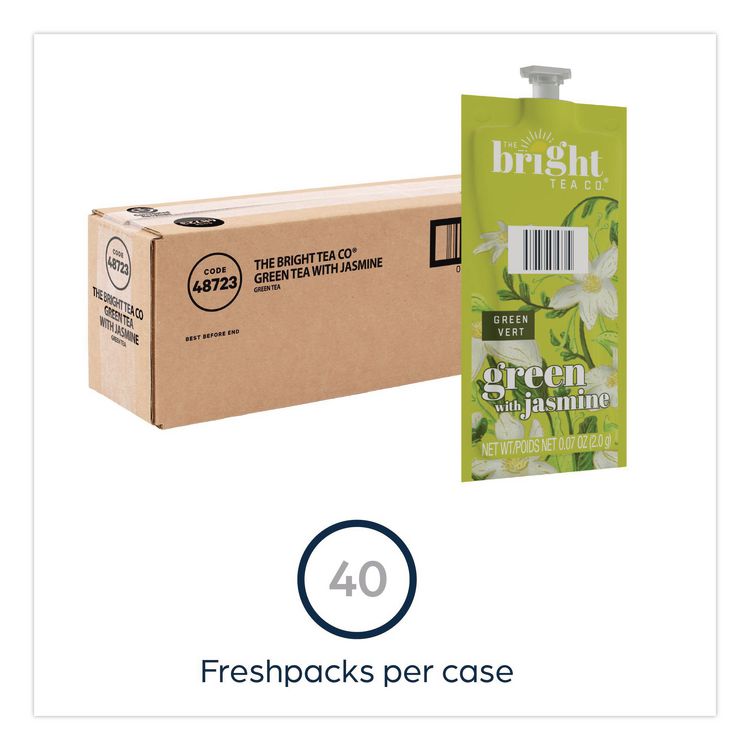 The Bright Tea Co. Green with Jasmine Tea Freshpack, 40/Carton